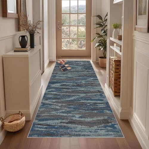 Teppich Läufer Rutschfest Teppich Läufer Flur Waschbar Teppichläufer Flur Modern Flurläufer Küchenteppich rutschfest Waschbar Korridor Teppich Läufer auf Maß Meterware Flurteppich 40 x 100 cm von Qemgrste