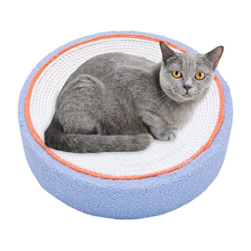 Kratzunterlage für Katzen - Sisal Kratzmatte Rundes Katzenspielzeug - Möbelschutz-Kratzbrett zum Schlafen, Entspannen, Kratzen, Ausruhen und Trainieren von Katzen Qepakui von Qepakui