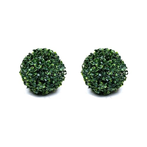 Qerwsdty 2 Stück Künstliche Pflanze Formschnitt- Gartenkugeln Formschnitt-Pflanze Outdoor-Innendekoration für Hinterhofdekoration S von Qerwsdty