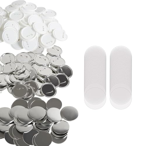 Qerwsdty 200 Sets 3 75 mm Pin Back Button-Teile für Button Maker Maschine, DIY Runde Button Badge Teile von Qerwsdty