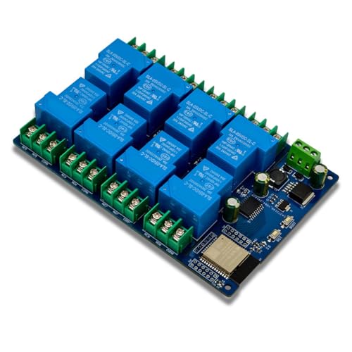 Qerwsdty 8-Kanal-Relaismodul 30A DC7-28/5V WIFI Bluetooth-Relaismodul ESP32-WROOM-Entwicklungsbrett Qerwsdty 8-Kanal-Relaismodul 30A DC7-28/5V WIFI Bluetooth-Relaismodul ESP32-WROOM-Entwicklungsbrett von Qerwsdty