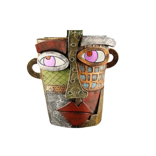 Qerwsdty Abstrakter Übertopf mit Regenbogenkopf, Übertopf mit Graffiti-Gesicht und Drainage, Große Blumentöpfe für Zimmerpflanzen Qerwsdty Abstrakter Übertopf mit Regenbogenkopf, Übertopf mit Graffiti-Gesicht und Drainage, Große Blumentöpfe für Zimmerpflanzen von Qerwsdty