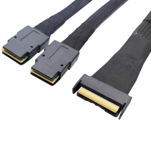 Qerwsdty MClO X8 MCIO 8i(74P) auf Dual SFF-8087 Kabel PCIE5.0 Server Adapterkabel Verbindungskabel Server Adapter Serverkabel von Qerwsdty