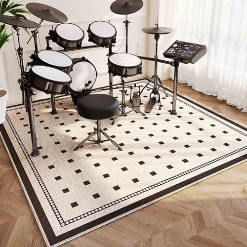 150 x 120 cm Schlagzeugteppich Schallschutz Akustik Teppich rutschfeste Trommel Teppiche Elektronisch Schlagzeug Teppich Schallschutz Teppichmatte Quadratische Schallschutzdecke Für Bass Drum Snare von Qesjodfu