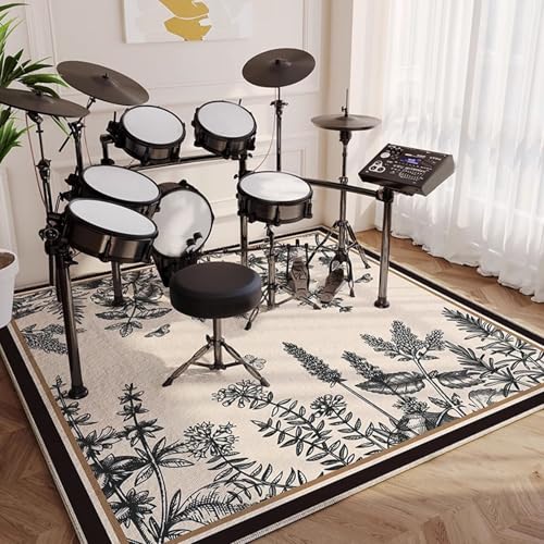 150 x 120 cm Schlagzeugteppich Schallschutz Akustik Teppich rutschfeste Trommel Teppiche Elektronisch Schlagzeug Teppich Schallschutz Teppichmatte Quadratische Schallschutzdecke Für Bass Drum Snare von Qesjodfu