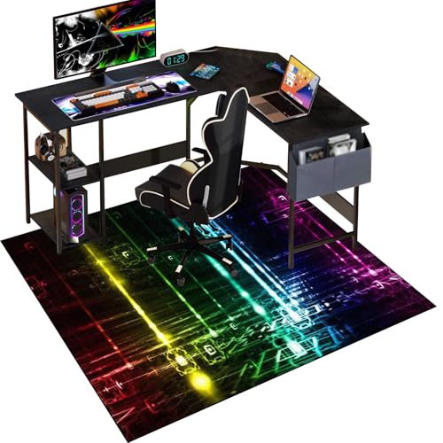 Gaming Stuhlmatten, Bodenschutzmatte Bürostuhl Teppich, Unterlage Schreibtischstuhl, Stuhlmatte für Hartholzböden, Computerstuhlmatte, Bodenmatte, Mehrzweck-Stuhlteppich für zu Hause 100 x 120 cm von Qesjodfu