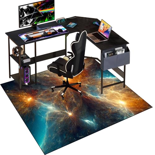 Gaming Stuhlmatten, Bodenschutzmatte Bürostuhl Teppich, Unterlage Schreibtischstuhl, Stuhlmatte für Hartholzböden, Computerstuhlmatte, Bodenmatte, Mehrzweck-Stuhlteppich für zu Hause 100 x 140 cm von Qesjodfu