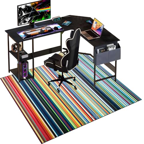 Gaming Stuhlmatten, Bodenschutzmatte Bürostuhl Teppich, Unterlage Schreibtischstuhl, Stuhlmatte für Hartholzböden, Computerstuhlmatte, Bodenmatte, Mehrzweck-Stuhlteppich für zu Hause 120 x 140 cm von Qesjodfu