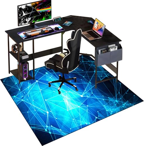 Gaming Stuhlmatten, Bodenschutzmatte Bürostuhl Teppich, Unterlage Schreibtischstuhl, Stuhlmatte für Hartholzböden, Computerstuhlmatte, Bodenmatte, Mehrzweck-Stuhlteppich für zu Hause 120 x 140 cm von Qesjodfu