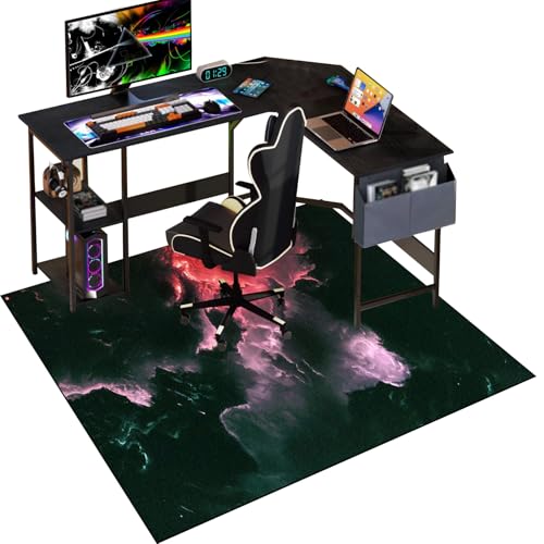 Gaming Stuhlmatten, Bodenschutzmatte Bürostuhl Teppich, Unterlage Schreibtischstuhl, Stuhlmatte für Hartholzböden, Computerstuhlmatte, Bodenmatte, Mehrzweck-Stuhlteppich für zu Hause 120 x 140 cm von Qesjodfu