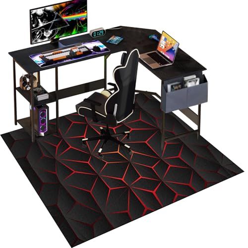 Gaming Stuhlmatten, Bodenschutzmatte Bürostuhl Teppich, Unterlage Schreibtischstuhl, Stuhlmatte für Hartholzböden, Computerstuhlmatte, Bodenmatte, Mehrzweck-Stuhlteppich für zu Hause 130 x 160 cm von Qesjodfu