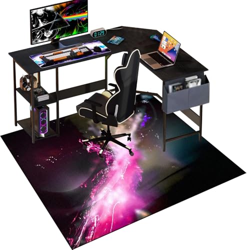 Gaming Stuhlmatten, Bodenschutzmatte Bürostuhl Teppich, Unterlage Schreibtischstuhl, Stuhlmatte für Hartholzböden, Computerstuhlmatte, Bodenmatte, Mehrzweck-Stuhlteppich für zu Hause 130 x 160 cm von Qesjodfu