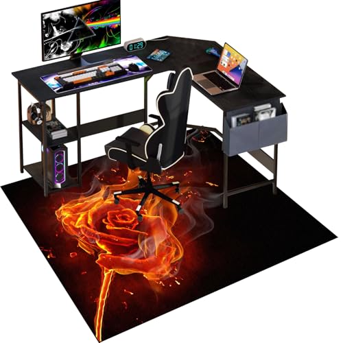 Gaming Stuhlmatten, Bodenschutzmatte Bürostuhl Teppich, Unterlage Schreibtischstuhl, Stuhlmatte für Hartholzböden, Computerstuhlmatte, Bodenmatte, Mehrzweck-Stuhlteppich für zu Hause 140 x 180 cm von Qesjodfu