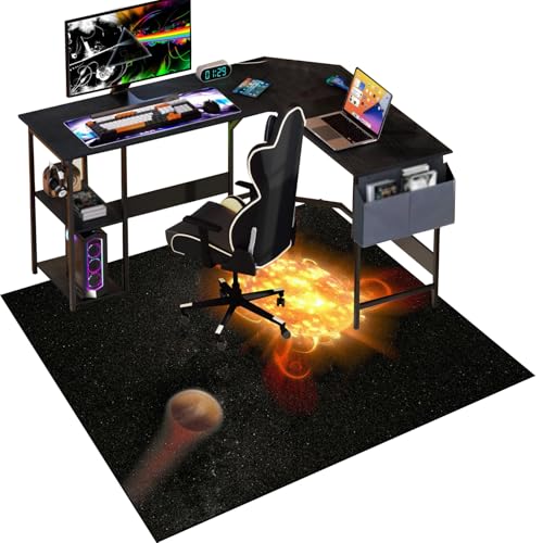 Gaming Stuhlmatten, Bodenschutzmatte Bürostuhl Teppich, Unterlage Schreibtischstuhl, Stuhlmatte für Hartholzböden, Computerstuhlmatte, Bodenmatte, Mehrzweck-Stuhlteppich für zu Hause 140 x 180 cm von Qesjodfu