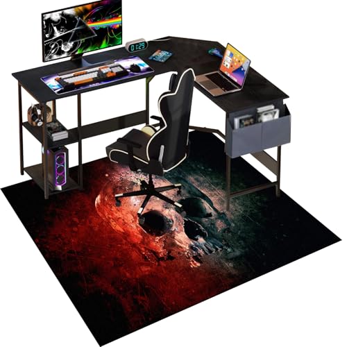 Gaming Stuhlmatten, Bodenschutzmatte Bürostuhl Teppich, Unterlage Schreibtischstuhl, Stuhlmatte für Hartholzböden, Computerstuhlmatte, Bodenmatte, Mehrzweck-Stuhlteppich für zu Hause 70 x 100 cm von Qesjodfu