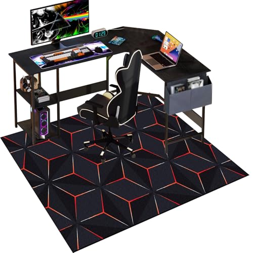 Gaming Stuhlmatten, Bodenschutzmatte Bürostuhl Teppich, Unterlage Schreibtischstuhl, Stuhlmatte für Hartholzböden, Computerstuhlmatte, Bodenmatte, Mehrzweck-Stuhlteppich für zu Hause 90 x 120 cm von Qesjodfu