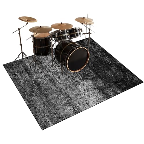Qesjodfu Schlagzeugteppich 110 x 80 cm Schallschutz Teppich Drum-Teppich Schallschutzmatte Professionelle Drum Teppich Musikinstrumente Bodenmatte rutschfest Schlagzeugteppiche Trommelteppich von Qesjodfu