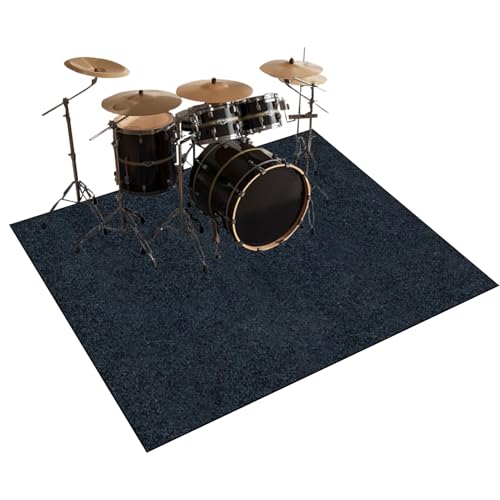 Qesjodfu Schlagzeugteppich 120 x 100 cm Schallschutz Teppich Drum-Teppich Schallschutzmatte Professionelle Drum Teppich Musikinstrumente Bodenmatte rutschfest Schlagzeugteppiche Trommelteppich von Qesjodfu