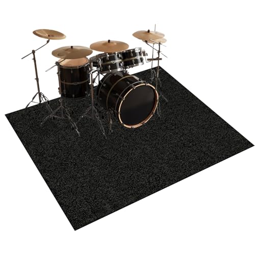 Qesjodfu Schlagzeugteppich 140 x 100 cm - Drum-Teppich Schallschutz Rutschfeste Trommelmatte für Elektronisches Schlagzeug, Snare - Schalldichte Schallschutzmatte von Qesjodfu