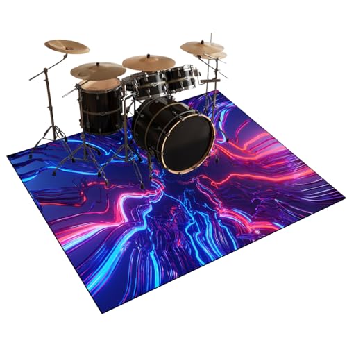Qesjodfu Schlagzeugteppich 180 x 140 cm Drum-Teppich Schallschutz Teppich Schallschutzmatte rutschfeste Trommelmatte für Drum Schlagzeug Elektronisch Snare Teppich Snare Drum Rug Schalldicht Teppiche von Qesjodfu