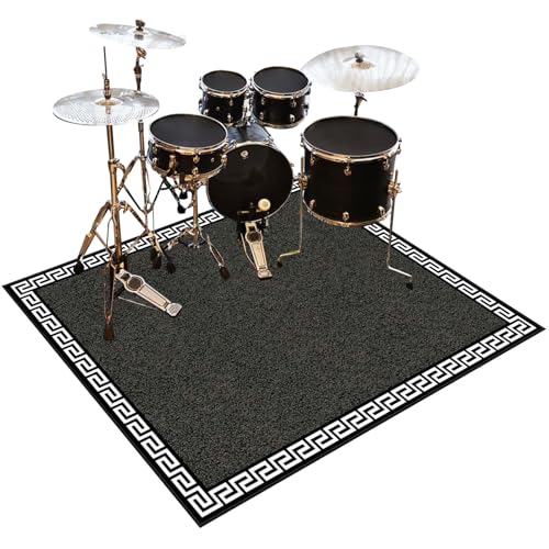 Schlagzeugteppich 160 x 120 cm - Professioneller Drum Teppich Schallschutz Antivibrationsmatten für Musikinstrumente Akustik Trommelteppich von Qesjodfu