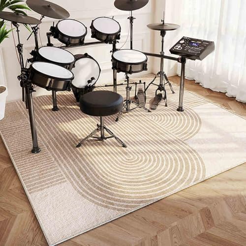 Schlagzeugteppich Schalldicht Drum Teppich rutschfest Trommelteppich Musikinstrumente Bodenmatte Professionelle Schlagzeug Teppich Elektronisches Jazz Schlagzeug Kit für Bass Snare Drum 180 x 140 cm von Qesjodfu