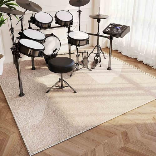 Schlagzeugteppich Schalldicht Drum Teppich rutschfest Trommelteppich Musikinstrumente Bodenmatte Professionelle Schlagzeug Teppich Elektronisches Jazz Schlagzeug Kit für Bass Snare Drum 200 x 180 cm von Qesjodfu