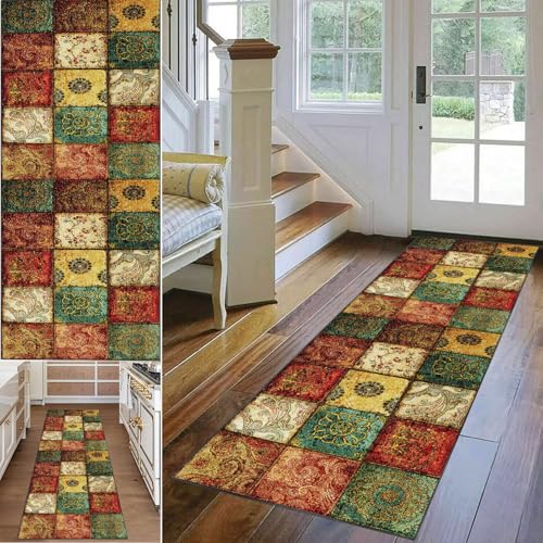 Teppich Flur Läufer 60 x 120 cm Küchen Teppiche Läufer Fußmatte Lang Runner Teppiche für Küche Teppichläufer Küchenteppich Waschbar rutschfest Bodenmatte Flurteppich Teppich Läufer Flur für Wohnraum von Qesjodfu