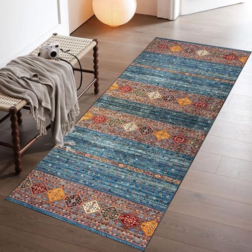 Teppich Flur Läufer Küchenteppich Waschbar rutschfest, 40 x 100 cm Küchen Läufer Teppiche Entryway Runner Teppich Läuferteppiche für Flur Fußmatte Lang Teppichläufer für Wohnzimmer Schlafzimmer von Qesjodfu