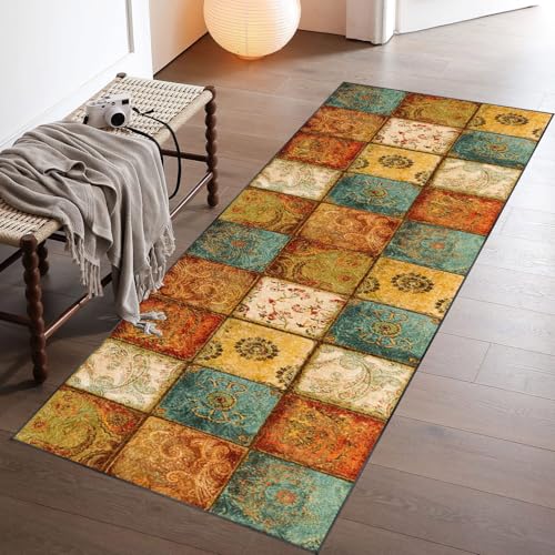 Teppich Flur Läufer Küchenteppich Waschbar rutschfest, 40 x 200 cm Küchen Läufer Teppiche Entryway Runner Teppich Läuferteppiche für Flur Fußmatte Lang Teppichläufer für Wohnzimmer Schlafzimmer von Qesjodfu