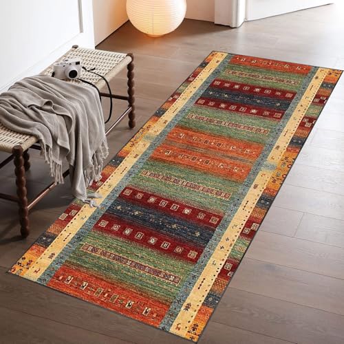 Teppich Flur Läufer Küchenteppich Waschbar rutschfest, 50 x 100 cm Küchen Läufer Teppiche Entryway Runner Teppich Läuferteppiche für Flur Fußmatte Lang Teppichläufer für Wohnzimmer Schlafzimmer von Qesjodfu