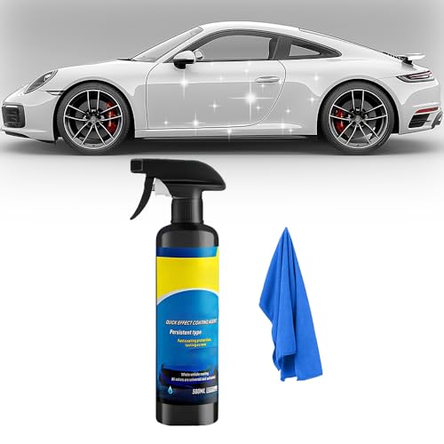 Car Coating Spray, 2025 Neues Quick Effect Coating Agent Persistent Type, 500ML Multifunktionales Beschichtungs- Erneuerungsspray, Geeignet für Lackpflege Auto Außen Reparaturspray Autoshutz (1) von Qetroi