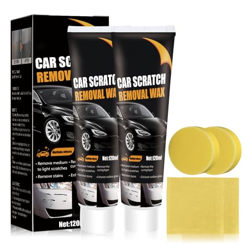 Car Scratch Removal Cream, Autopolitur Kratzer Entfernen-Set, Kratzerentferner Autolack zur Scratch Entfernung und Polierung geeignet für die meisten Autmodelle (2) von Qetroi