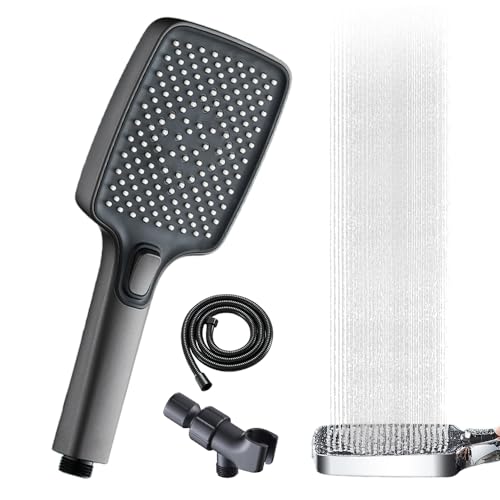 High Pressure Multi-Mode Handheld Showerhead, Neu 2025 Wassersparender Duschkopf mit 4 Strahlarten (Duschkopf + 1,5 m Duschschlauch + bohrfreie Halterung) von Qetroi