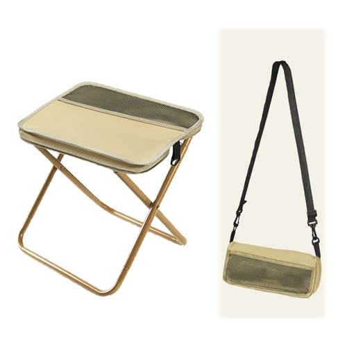 Qetroi Klapphocker Faltbar, 2025 Neues Campinghocker Faltbar, Ultraleicht Faltbares Tragbares Fussstuhl, Ideal für Camping, Angeln, Warten in der Schlange, Bergsteigen und Wandern (Khaki, L) von Qetroi