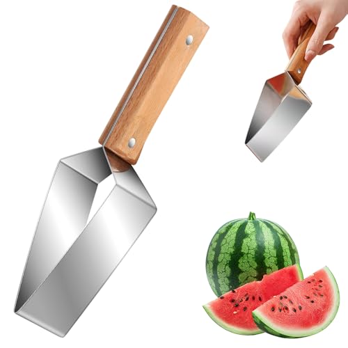 Wassermelon Cutter, 2025 Neues Edelstahl-Triangular-wassermelonen schneider, Geeignet zum Schneiden Verschiedener Melonen und Früchte, Tragbares Fruchtmesser (1) von Qetroi