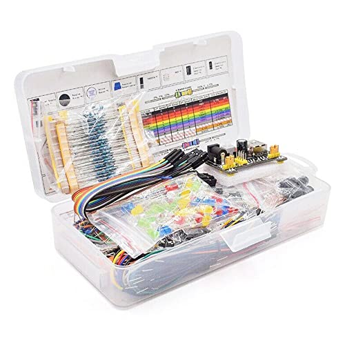 Qeunrtiy Mit 830 Verbindungspunkten Breadboard Widerstand Kondensator LED Potentiometer Kit von Qeunrtiy