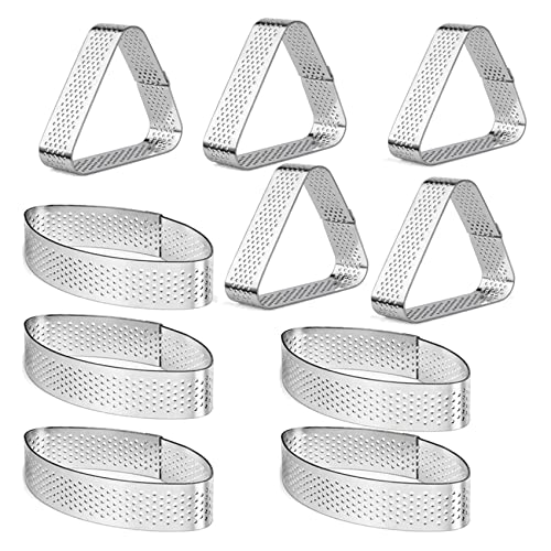 Qezodsx Bootsform und Dreieckiger Tortenring Aus Edelstahl, Kuchenform, Backwerkzeuge, Perforierter Kuchen Mousse Ring von Qezodsx