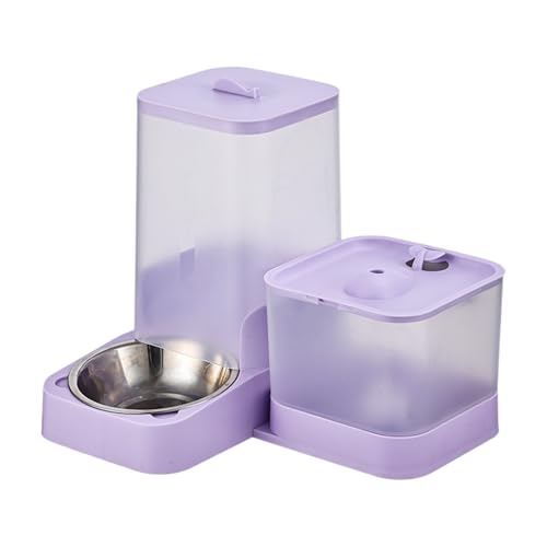 Qfdiwr Automatischer Futterspender für Katzen, elektrisch, automatischer Futterspender für große Hunde, Aufbewahrungsbehälter für Lebensmittel mit Stahlschale von Qfdiwr