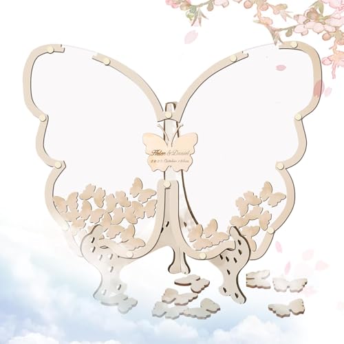 Qfdiwr Butterfly Gästebuch, Hochzeitsbuchtalternative - Babyparty Gästebuchalternativen mit Schmetterlingsdesign - Elegantes Gästebuch, Keepsakes für Geburtstagsabschluss Qfdiwr Butterfly Gästebuch, Hochzeitsbuchtalternative - Babyparty Gästebuchalternativen mit Schmetterlingsdesign - Elegantes Gästebuch, Keepsakes für Geburtstagsabschluss von Qfdiwr