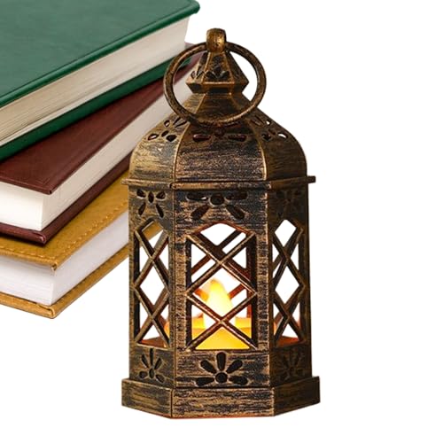 Qfdiwr Dekorative Laterne LED | Vintage Laterne mit LED-Kerze, Tischdekoration mit Griff für Innen Außen Garten Schlafzimmer Eingang Wohnzimmer Diwali Hochzeit Ostern | Für Hochzeit von Qfdiwr
