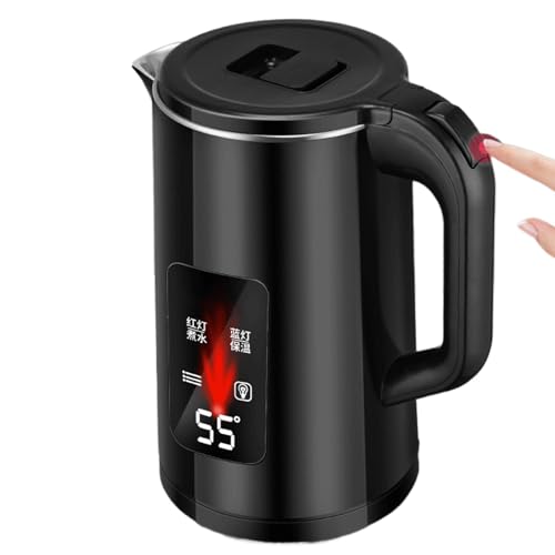 Qfdiwr Elektrischer Teekocher, Wasserkocher – Wasserkocher aus Edelstahl, isolierter Wasserkocher, schnell kochender Warmwasserbereiter für Familientreffen, Schlafzimmer von Qfdiwr