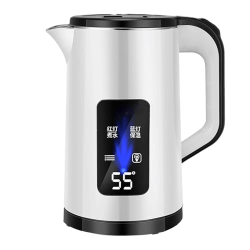 Qfdiwr Elektrischer Wasserkocher, Wasserkocher | Wasserkocher aus Edelstahl, isolierter Wasserkocher, schnell kochender Warmwasserbereiter für Familientreffen, Schlafzimmer von Qfdiwr