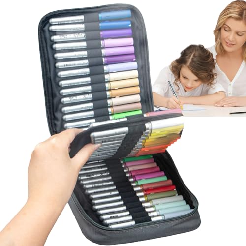 Qfdiwr Farbmarker, Zeichenstifte | Acrylstifte 84 Farben mit Transporttasche für Malerei, Zeichnen auf Glas, Stoff, Holz und verschiedene Oberflächen von Qfdiwr