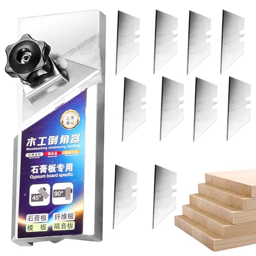 Qfdiwr Fasenhobel für Gipsplatten | Handbuch aus Aluminiumlegierung, V-Schneider, multifunktional, rutschfest, 45° für Gebäude, Heimwerker, Innenausbau Qfdiwr Fasenhobel für Gipsplatten | Handbuch aus Aluminiumlegierung, V-Schneider, multifunktional, rutschfest, 45° für Gebäude, Heimwerker, Innenausbau von Qfdiwr