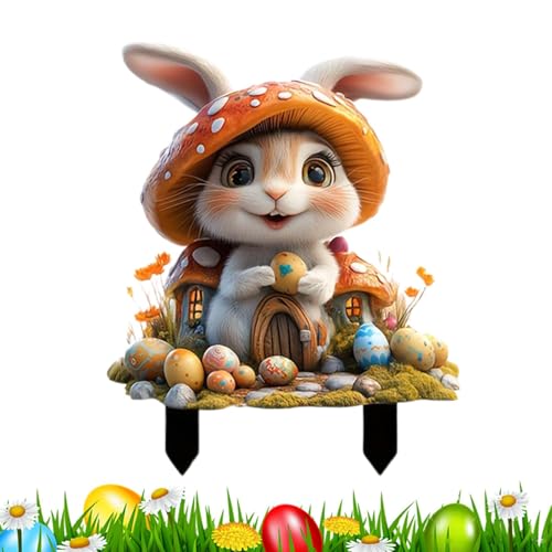 Qfdiwr -Gartenschild, Osterhofschilder – Ostern von Osterdekorationen – Zeichen der Einsätze | Cartoon Ostern Bunny, Eggs Stakes für Spring Garden Yard Home Lawn Patio Qfdiwr -Gartenschild, Osterhofschilder – Ostern von Osterdekorationen – Zeichen der Einsätze | Cartoon Ostern Bunny, Eggs Stakes für Spring Garden Yard Home Lawn Patio von Qfdiwr
