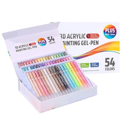 Qfdiwr Gelstifte aus Acryl zum Ausmalen | Kartenmarker, 3D-Marker mit feiner Spitze, 1 mm, für Entspannung, Handwerk, Stoff, Holz, Glas Qfdiwr Gelstifte aus Acryl zum Ausmalen | Kartenmarker, 3D-Marker mit feiner Spitze, 1 mm, für Entspannung, Handwerk, Stoff, Holz, Glas von Qfdiwr