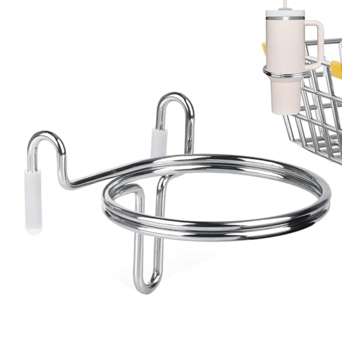Qfdiwr Getränkehalter für Einkaufswagen – Tragbarer Getränkehalter aus Edelstahl – Doppelring-Design, kompatibel mit Kaffeetasse und konischem Becher Qfdiwr Getränkehalter für Einkaufswagen – Tragbarer Getränkehalter aus Edelstahl – Doppelring-Design, kompatibel mit Kaffeetasse und konischem Becher von Qfdiwr