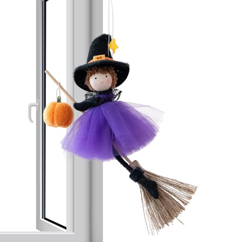 Qfdiwr Halloween-Hexe – Dekoration zum Aufhängen für den Innenbereich – Fantasie- Hexe mit Besen und für Innen und Außen Kamin Fenster Terrasse Qfdiwr Halloween-Hexe – Dekoration zum Aufhängen für den Innenbereich – Fantasie- Hexe mit Besen und für Innen und Außen Kamin Fenster Terrasse von Qfdiwr