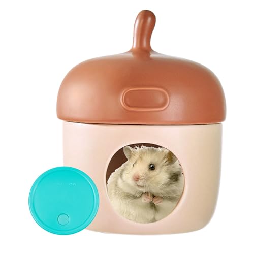 Qfdiwr Hamster Hideaway, Hamster Hut | Karikatur-Form Karikaturen aus Keramik, Hamsterverstecke, Zubehör auf dem Eiskäfig, einzigartige Dekoration für den Lebensraum von kleinen Tieren, von Qfdiwr
